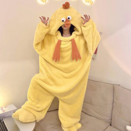 Tandian lustiges Paar einteiliger Pyjamas für Männer und Frauen im Herbst und Winter verdickte Korallenmerze Cartoon großer Schlafsack Plüsch Hauskleidung Einzelstücke Nachthemd 4840 Single Robe m