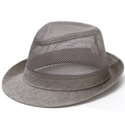 Hengyuanxiang middle-aged and elderly hat men's summer top hat sun hat cool hat casual outdoor mesh dad summer breathable straw hat style two shallow khaki M (56-58cm) adjustable