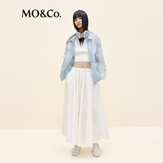 
MO/Co.[active series] Jacket 2025 autumn new product UPF50+ sun protection outdoor hooded jacket MBE3JKT025 Ice gray blue XS /155