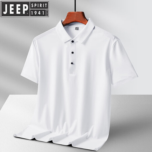 JEEP SPIRIT吉普2025冰丝速干POLO衫男士夏季薄.款感无痕凉感夏装短袖t恤 6629中灰 M -110斤