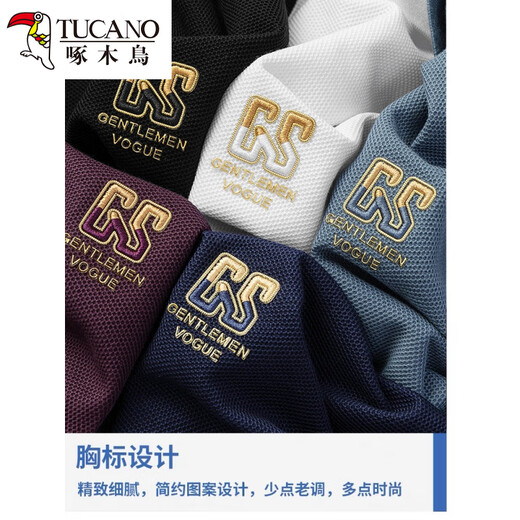 Holzpezer Sommer Neues pures Baumwoll-Herren-Kurzärärmel-Polo-Hemd besticktes Revers-T-Shirt großer, vielseitiger, halbärmeliger Männerkleidung 6626 Graublau M 48 [Empfohlen 100-125 Jin [Jin gleich 0,5 kg]]