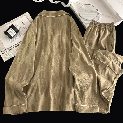 Sinnliche Wolke Baumwollpyjama Herren Frühlings-Strickjacke Langarm Langhose Lange Hose Cartoon Teenager Home Clothing Set K12532# Double Short 2XL Empfehlung 150-175