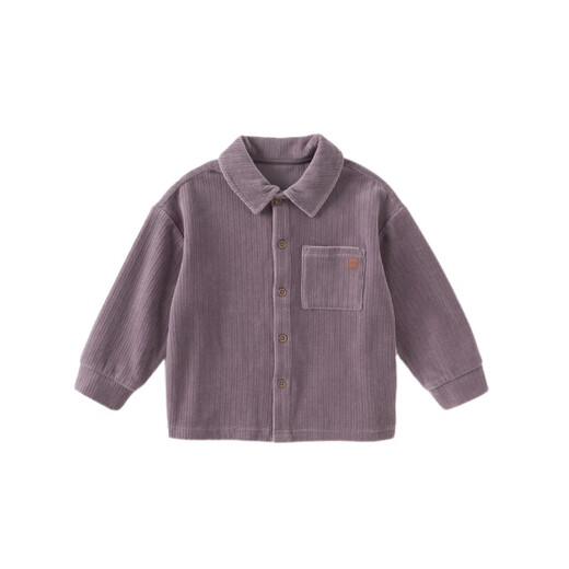 DAVE&BELLA children's knitted shirt spring new boys long-sleeved jacket corduroy baby boy shirt children's top Mushan Purple ready stock 120 cm (recommended height 110-120cm)