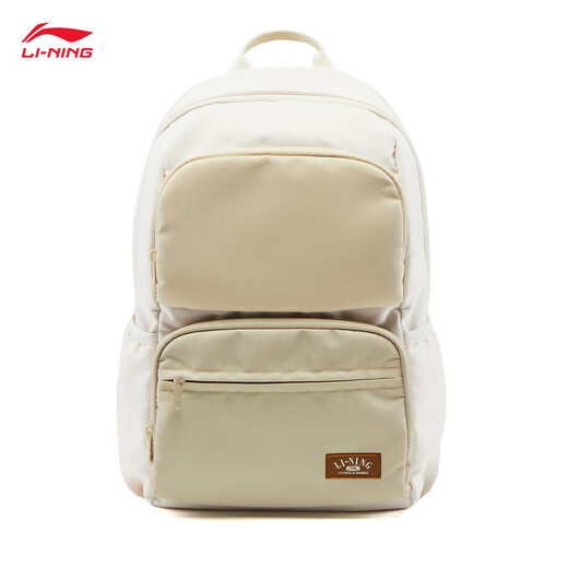 
Li Ning backpack for men and women the same style 25 new sports life series retro fashion versatile casual backpack ABSV393 egg custard ash-sukaki-rock white ash-3 F