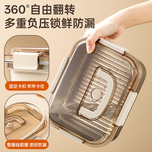 ZSR German quality microwaveable 304 stainless steel lunch box food grade sealed crisper lunch box large capacity double compartment 1200ml
