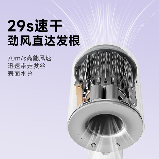 AUX hair dryer household high-power hair dryer hair dryer for men and women, soft and smooth hair care leafless high-speed hair dryer OCC silver white
