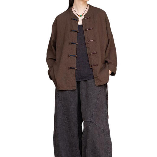 Lijing Tian Lay Buddhist Costumes pour femmes vêtements bouddhistes en coton en coton et combinaisons d'été de style bouddhiste de style zen de style zen pour femmes pliage des costumes de save chinois (ensemble à deux pièces) couleur de chanvre (coton de ramie) top 834 m () toutes taille de taille chinoise (deux pièces)