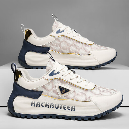 MISID High-End-Para-Schuhe für Männer Französische Musketier-Herrenschuhe für Sommer Neue Sportsportler-Para-Schuhe leichter Luxus 9928 Weiß und Blau [Doppelnetz Sommer [Standard Sportschuhe Größe 4 40