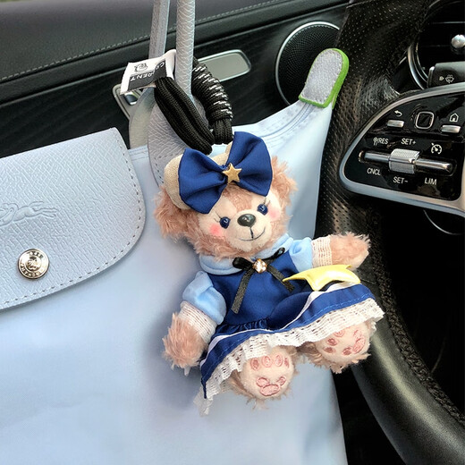 Yusenyi cute little bear bag pendant car keychain girl couple school bag hanging decoration plush doll girl gift brown sweater Feifei super sweet face