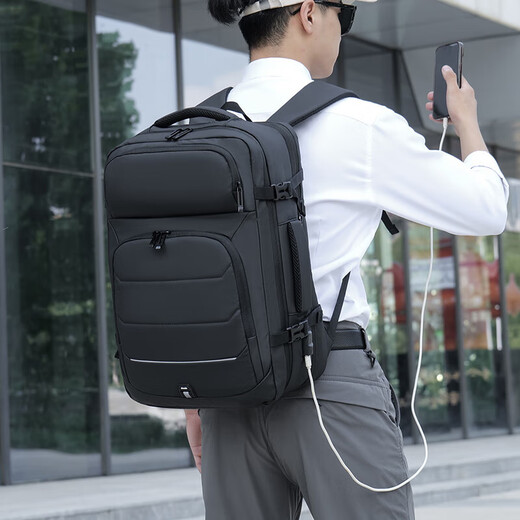 Nueva mochila de gran capacidad para la mochila de negocios masculinos expansión multifuncional bolsa de viajes bolsas de computadora al estudiante bolso de computadora en negros