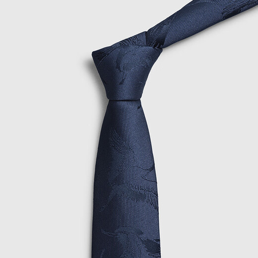 Goldlion Retro Crane Oriental Simple Luxury National Style Wedding Business Formal Tie Men's Gift Box Regular Edition-85Q2 Sapphire Blue