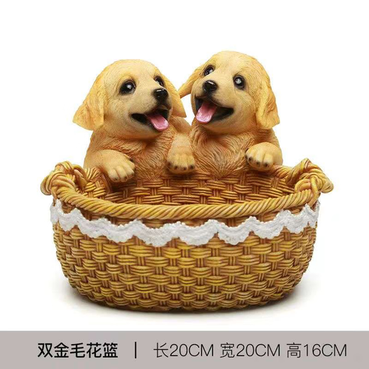 Les ornements de rangement des clés de l'entrée de chien créatives de Jiagong placées à la porte d'entrée de la porte Armoire de bureau Décoration de bureau nouveau cadeau à la maison Double Corgi (14069a)