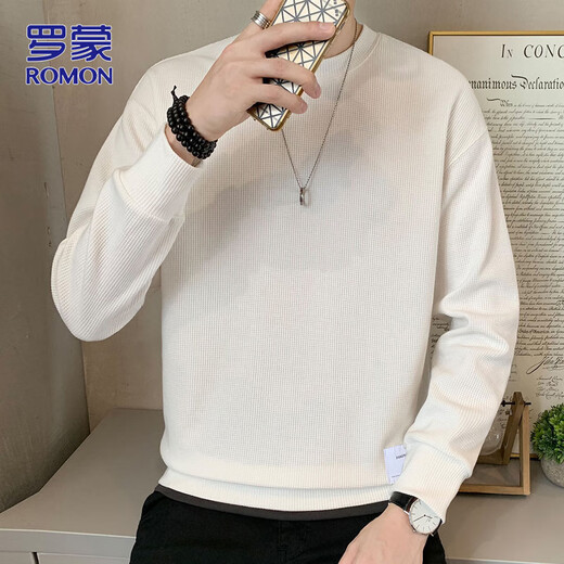 ROMON sweatshirt men's spring and autumn casual heavyweight long-sleeved T-shirt men's loose jacket tops men's clothing