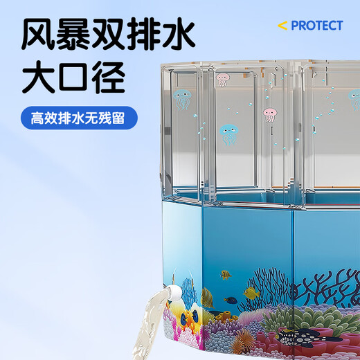Fish sautant étoilé ciel bébé seau de natation maison pliage 0-3 ans Baignage seau de bain baignade de bain nouveau-né de bain pliant seau grand taille [ensemble de base] 70 * 65 cm ouvert en une seconde, stable et imparable