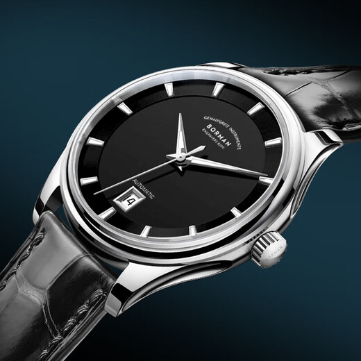 
Boman official website German certified brand watch men's mechanical watch fully automatic men's watch calendar luminous waterproof men's watch [SF] 3882 silver shell black surface - silver steel belt 39mm