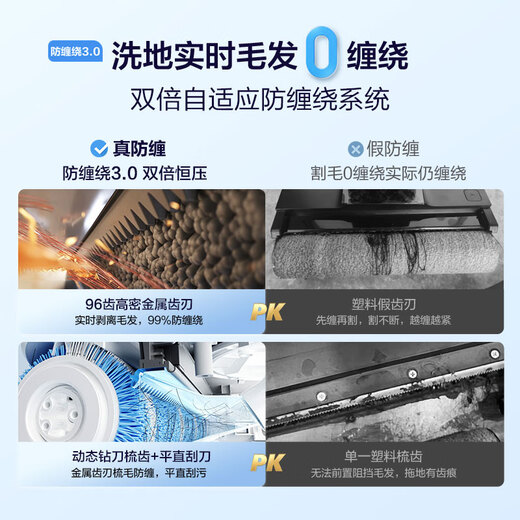 Haier puede lavar la lavadora de piso autolimpiada A3Plus Versión de alta energía Máquina de trapeador integrada 85 Lavado a mano y secado 22000PA Suction 180 Flat Lay Xiaobai A3Plus [secado de PTC autodesarradas]