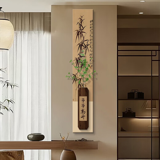 The paintings hanging on the entrance door are facing the medieval style of the new Chinese decorative paintings in 2025 new Song Dynasty aesthetics BY6623+BY6624 30*180CM double-layer superimposed three-dimensional frameless painting +LE