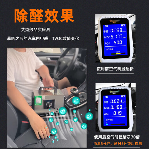 Aijinu car air purification, odor removal, smoke odor ozone generator disinfection machine 12V sterilization household formaldehyde removal car special 12V10g