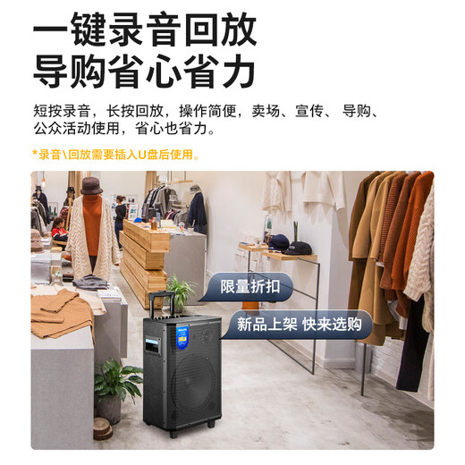 Philips (PHILIPS) SD170MAX 12-inch square dance audio outdoor stage high-power mobile portable trolley speaker wireless Bluetooth high-volume karaoke amplification with dual microphones