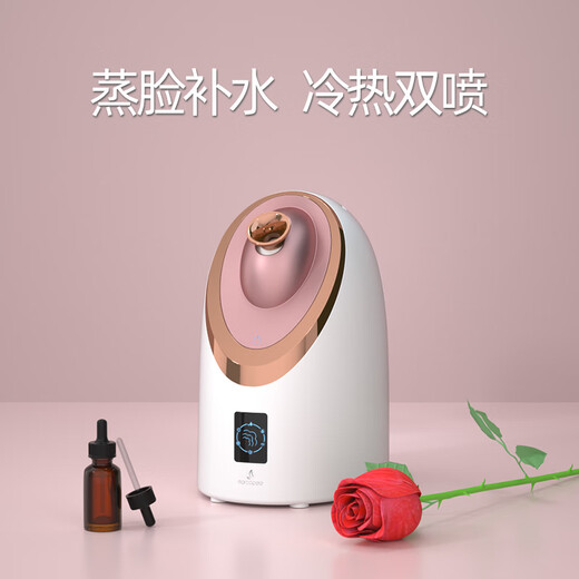 Xulin Germany high-end hot and cold dual spray facial steamer for household facial hydration and beauty instrument nano sprayer facial humidifier hot spray nano facial steamer to hydrate and open pores NV8385 rose gold