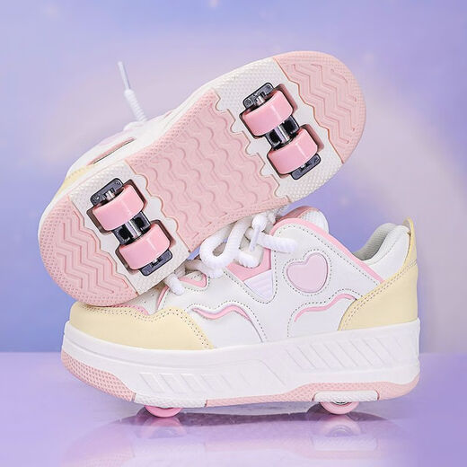 2025 Nouveaux chaussures de déchaînement pour enfants Chaussures garçons quatre roues baskets filles doubles roues patins peuvent marcher et détachable 9921 Black Four Roues Suivez le premier expédition 31 Code standard