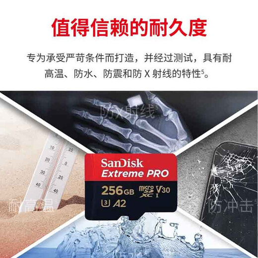 闪迪SanDisk闪迪存储卡TF手机卡高速记录仪大疆无人机gopro推荐内存卡4K视频拍摄单反无人机闪存卡 256G高速TF卡