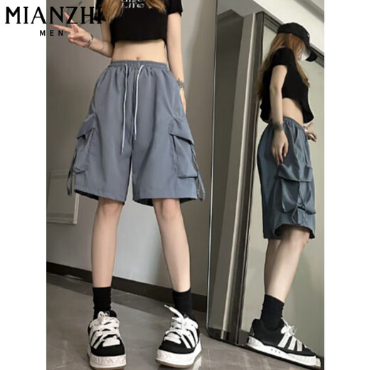 
Cotton American ice silk workwear quick-drying casual shorts for women's summer thin 2025 new small wide-leg five-point pants 204 black [high quality 20.5] L 100-120Jin [Jin equals 0.5 kg]