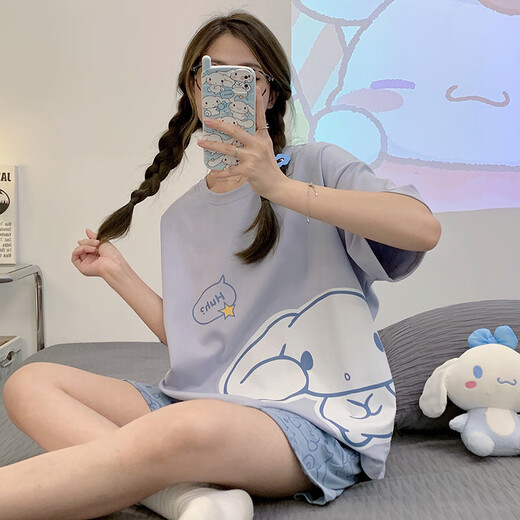 Victoria's Secret Emilysa 2023 Nouveau pyjamas à manches courtes pour la bande dessinée de coton pour femmes mignonnes Sweet Girl's Home's Clothes peut être porté à l'extérieur du G6627 M