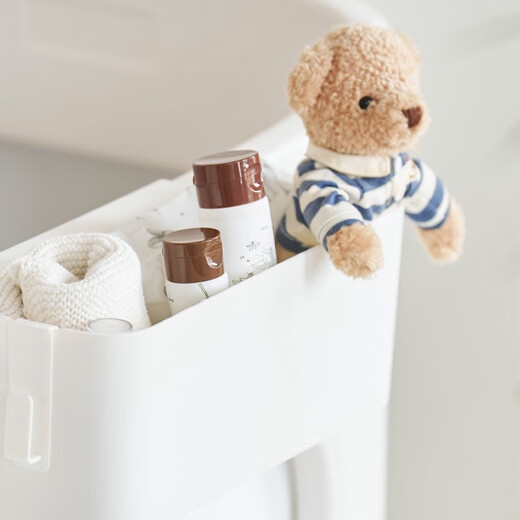 Baby Windel Tabelle Multifunktional funktionierbarer beweglicher Babypflege Tabelle Lagerungsregal Neugeborene Windelwechsel Bad Krippe Multifunktional Windel Tabelle-Milch weiße Asche beweglich + stark