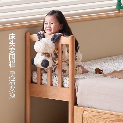 Original elements solid wood children's spliced bed with guardrail bedside bed large bed extra wide bed crib small bed 0.5 meters P1014