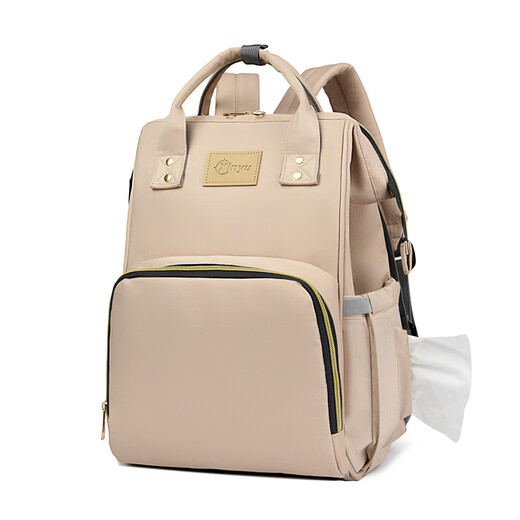 Velvet Ártico 2025 Nuevo bolso madre Mother Bag Mother Bag a prueba de agua Multifuncional Bolsa de leche de gran capacidad Polvo Bag Color de color caqui [28 litros impermeables en espesas] Entrega al carruaje de los niños colgando