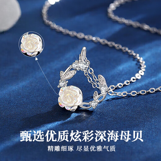 Central Chuang Fashion China Gold Authorized Silver Necklace Girls Birthday Gift for Women Light Luxury Niche Gift for Girlfriend and Best Friend S925