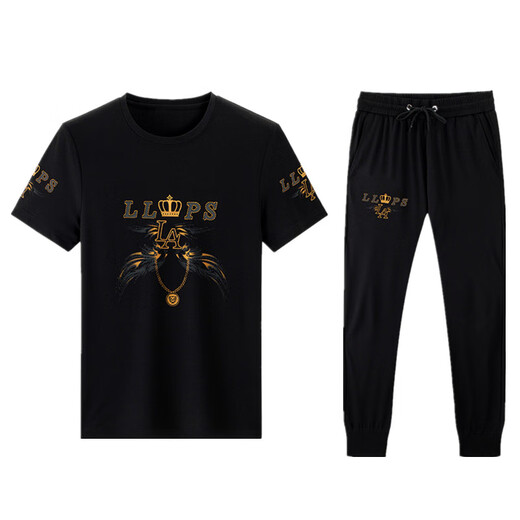 Jeep Spirit Casual Anzug Herren Sommer kurzärmelige Maulbeer-Seidenraupe-Eis Silk gutaussehende Match mit koreanischen Modedruck Trend 9227 Weiß XL 175