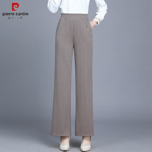 Pierre CARDIN (PIERRE CARDIN) middle-aged m mother wide-leg pants summer thin casual pants loose new straight middle-aged elastic large-size women's pants houndstooth 2687 early summer thin XL 80-95Jin [Jin equals 0.5 kg]
