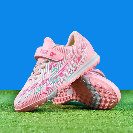 
LNML2025 new product teenager football shoes children boy elementary school students sneakers Velcro grass training shoes men and women balls 6199 black and blue broken nails 30