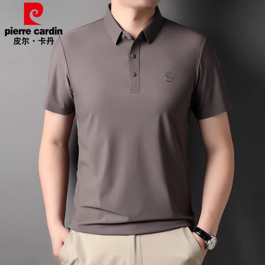 皮尔卡丹（pierre cardin）轻奢高端短袖T恤男冰 丝夏季新款翻领桑蚕丝休闲薄款POLO衫通勤 天蓝色1 EYY   1421 M 165
