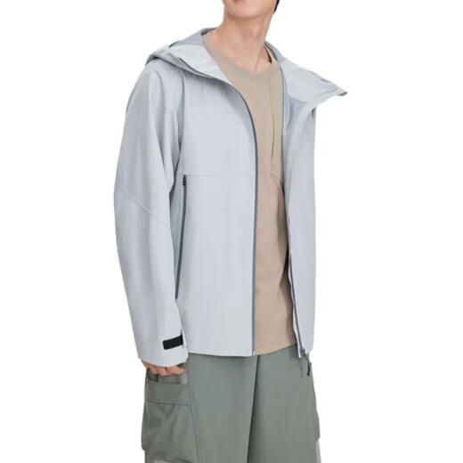 
Skechers solid color outdoor casual sports zipper hooded waterproof jacket jacket men's light fog gray light fog gray XS