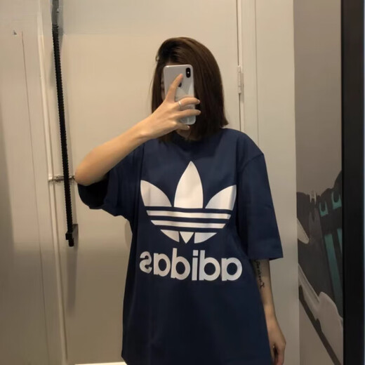 Adidas Clover Мужчины и женщины большой логотип повседневный спорт футболка с коротким рукавом FM9902 FM9903 FM9904 CW1211/BK7175 XS 170/84A