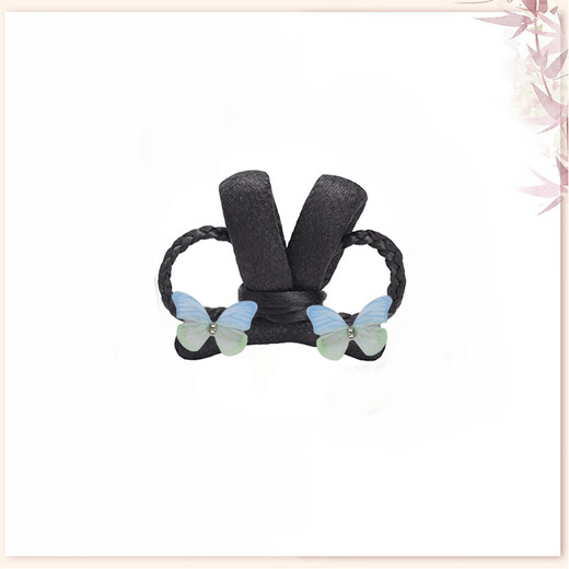 ENRMIIV children's Hanfu headwear, ancient costume, girls' stage performance, universal wig bag, ancient style soft bun hair accessories, Qianqian bun + orange clip