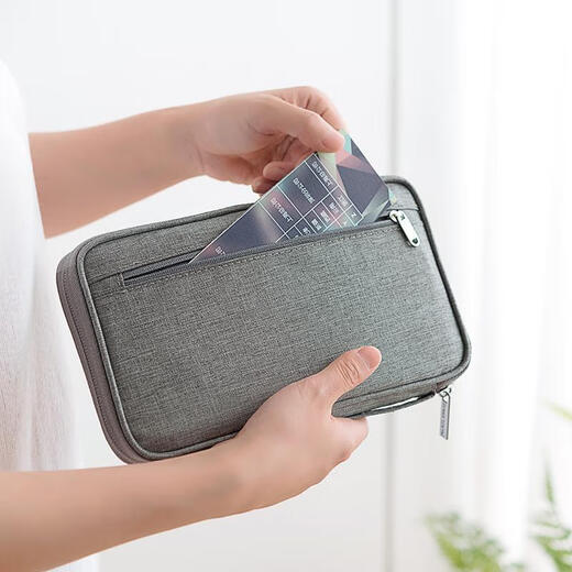 Sanqihu muje tragbarer Reisedokumentspeicher Beutel Multifunktionaler Ticketclip Passportschutz Hülle Multi-Layer-Kartenbeutel Orange Pulver klein