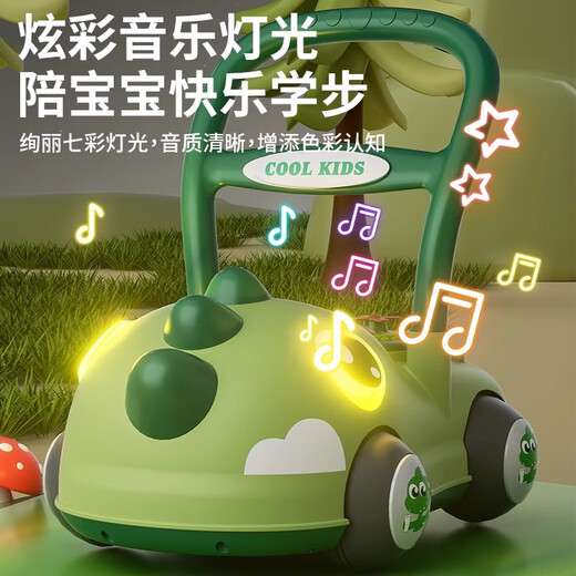 Magnétique bébé Walker Trolley Trolley Anti-Rolley Multi-fonction Walker Anti-O-LEG ENCROS ÉDUCATION BÉBÉ TOYS pour un an, Baby Walker Dinosaur Green Baby Toys for Boys and Girls Early Education Toys