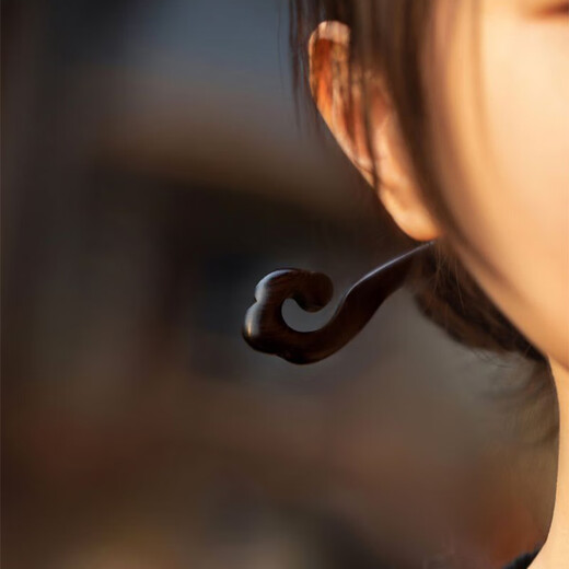 Qingbilin Pack of two ebony hairpins for ancient style women's wooden retro hairpins hair accessories new Chinese style wooden hairpins Tianzhi + Xiangyun丨Delivery hairpin box 2 pieces