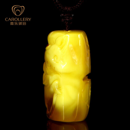 Carol auxiliary first title ring, beeswax pendant for men and women, gold twisted honey carving, natural amber pendant, unique gift