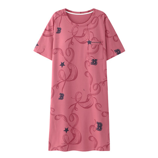 Xia wa.zhi.show pyjamas for women, coton pur coton pur courte de nuit à manches courtes, mignon coule de cou coréen mignon, femmes enceintes de grande taille, coton étudiant x12532 2xl