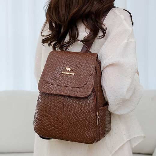 Kimberley Kangaroo Rucksack Retro Style 2025 Gene Leder Textur Krokodilmuster Rucksack Neue vielseitige Mode Frauen große Kapazität Frauenbeutel Weiß