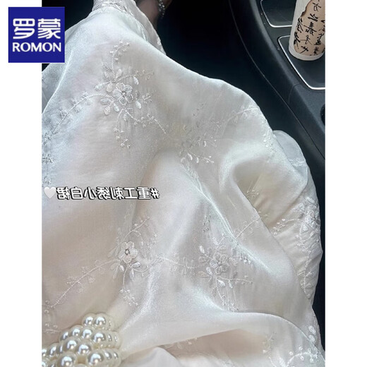Romons neues Kleid für Sommerfrauen 2025 Neues chinesisches Jacquard Stickerei Design Nische sanftes Temperament Xiaofei off-weiß L 110-125jin [Jin ist 0,5 kg]