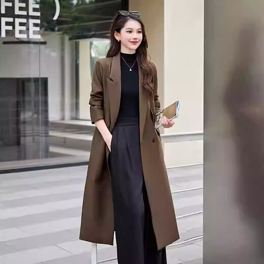 Romon (Romon) Trench Poat для женщин 2025 Новый осенний высококачественный и красивый костюм в длинном британском стиле.