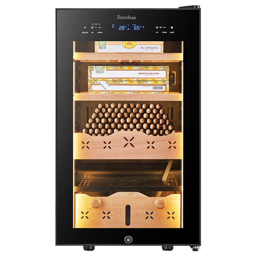 Bacchus cigar cabinet, inverter compressor, independent humidity control, constant temperature and humidity, naked air-cooled cedar wood shelf, YH-24WIFI model, pure ammonia, 400 pieces, 65L