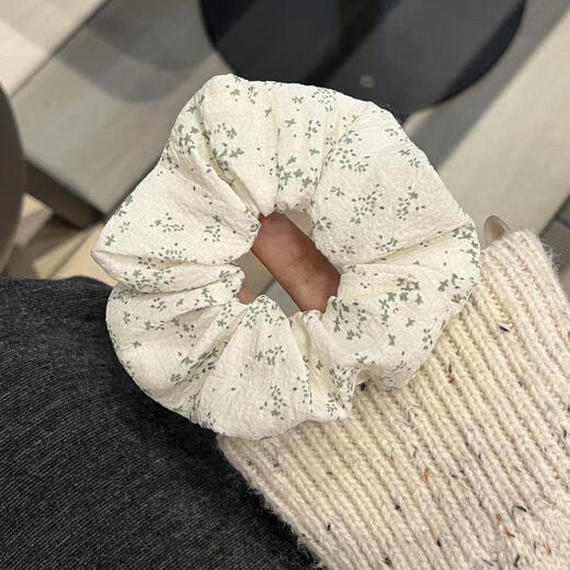 Sweet girly floral hair tie, super fairy bow ribbon, large intestine hair tie, cute and versatile ponytail internet celebrity hair rope, random floral set