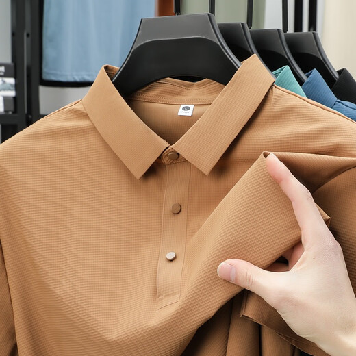 
zzang/ins light luxury high-end brand ice-sensing short-sleeved POLO shirt men's summer new casual lapel business t-shirt top 12357 blue and gray 2XL (recommended 145-165Jin [Jin equals 0.5 kg])